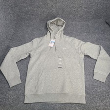 Nike Sweatshirt Mens Medium Gray Heather Swoosh Fleece Pullover Hoodie Sweater