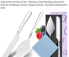 NEW Aubergine Cake Knife and Server Set, Cake Cutter and Pie Spatula