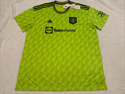 Maglia calcio Adidas 2022-23 uomo Manchester United verde terza XXL 2XL uomo U - Foto 1 di 13