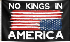 3x5 Ft NO KINGS IN AMERICA Yard Flag Indoor Outdoor Flag with Brass Grommets NEW