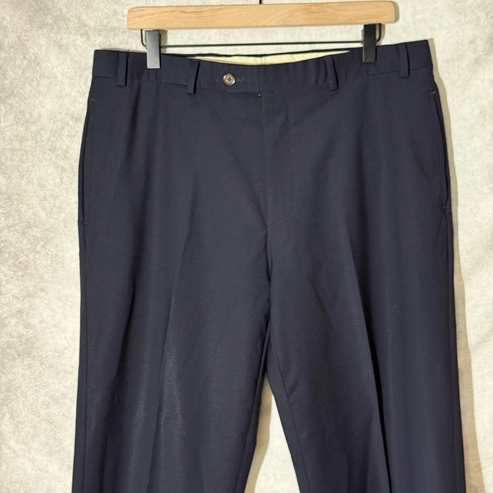 Pantalones de vestir Brooks Brothers Fitzgerald Fit azul marino 36x32 a medida frente plano Foto 2 de 4