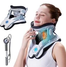 Neck Stretcher Cervical Traction Device Neck Brace Manual Air Pump Pain Relief
