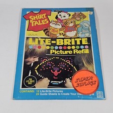 Vintage 1982 Shirt Tales Lite-Brite 5 Picture Sheets Hasbro