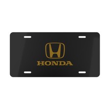 Black Honda License Plate Custom Vanity Tag For Car Sleek Stylish Car Plate