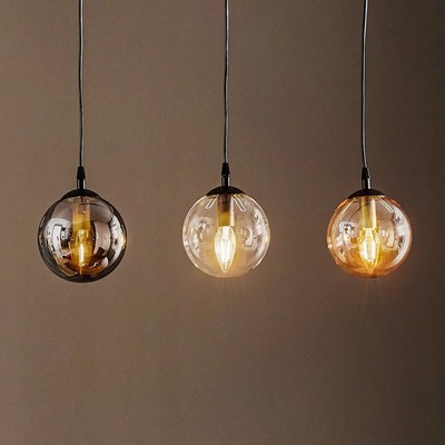 EMIBIG LIGHTING Hängeleuchte Glassy Hängelampe 3-flg gerade grafit amber klar