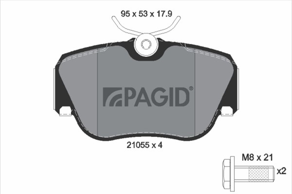 Pagid Bremsbelagsatz Scheibenbremse T0352N FüR Mercedes 190 W201 201 122 022 023-image
