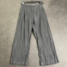 REFORMATION Linen Pleated Pants Women's Size 2 Black 