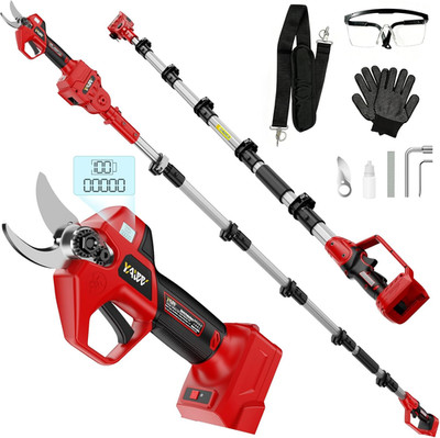 2-In-1 Electric Pruning Shears Set Compatible with Milwaukee 18V Battery, 6.9FT