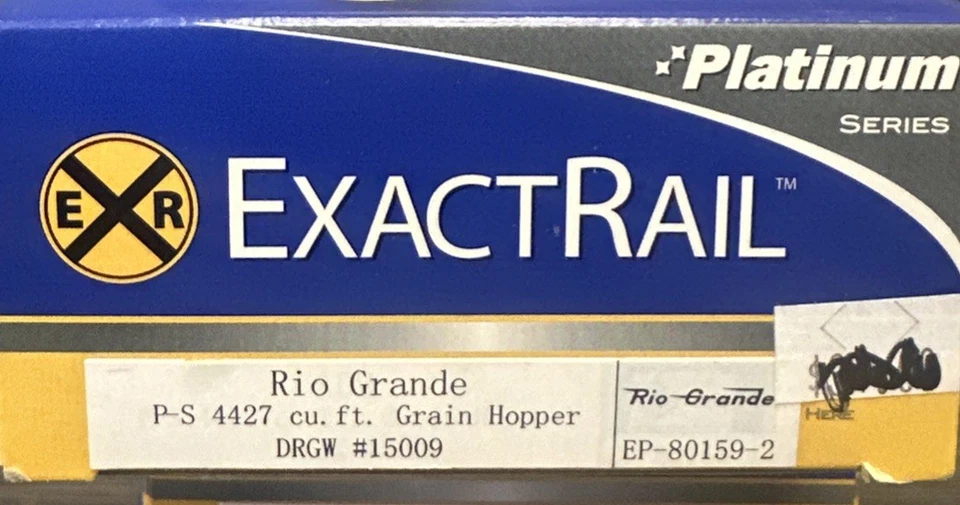 ExactRail Platinum HO EP-80159-2 PS 4427 cf Grain Hopper D&RGW  NIB - Image 2 of 3