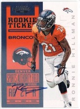2012 Panini Contenders Rookie Ticket RPS Ronnie Hillman Autograph Card RC #224. rookie card picture