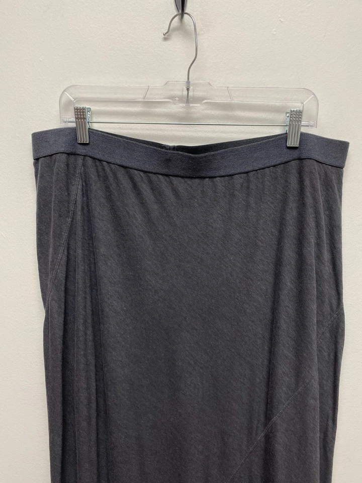 Maxi Falda XL Eileen Fisher Mujer Gris Cáñamo Algodón Orgánico Cintura Elástica Foto 2 de 4