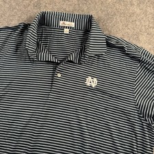 Peter Millar Notre Dame Fighting Irish Mens Polo Shirt Sz L Large Stripe Cotton