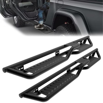Fits 2020-2025 Jeep Gladiator JT 4 Door  2-Stairs Drop Side Steps Running Boards