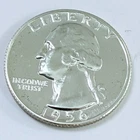 1956 Silver Proof Washington Quarter, 90% Silver Gem Uncirculated. #7361