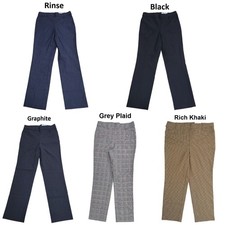 Rafaella Women's Pull-On Pockets Slim Straight Leg Stretch Pant