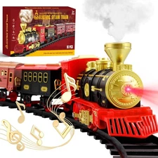 SALE Christmas Train Set- Real Steam Lights & Sounds Battery - $38.69 Shipped!