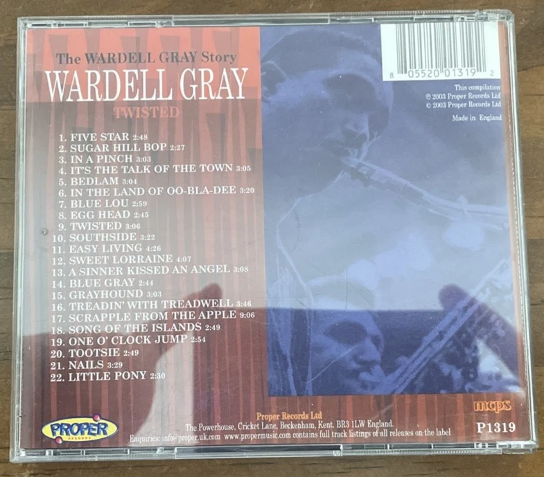 Wardell Gray - "Twisted The Wardell Gray Story" CD Rare OOP CD Proper Records UK - Image 4 of 4