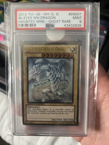 2012 YU-GI-OH! GLD5-EN001 BLUE EYES WHITE DRAGON GHOST RARE MINT PSA 9