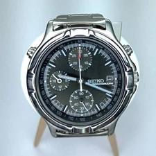 SEIKO Chronograph 7T27-6A50 Day Dial Pure Black
