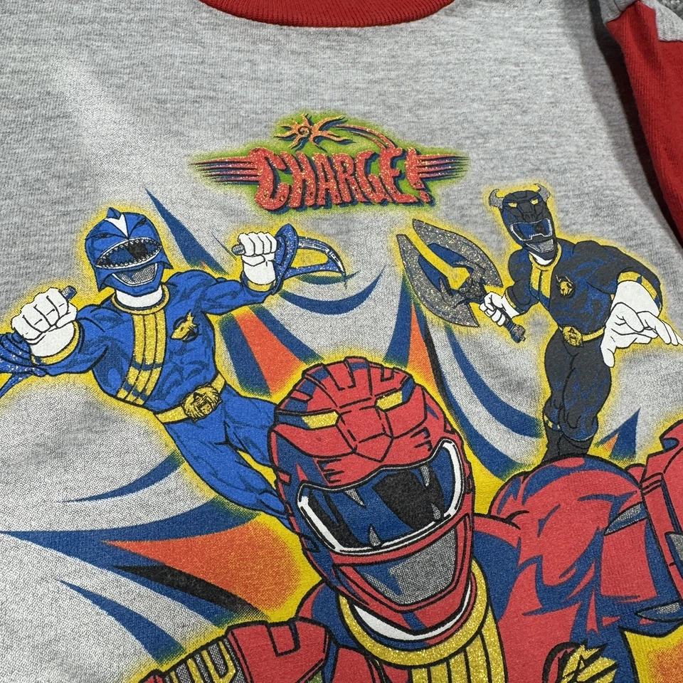 Vintage Power Rangers Shirt Boys Small Medium Kids Gray MMPR Wild Force Y2K 00s - Image 3 of 4