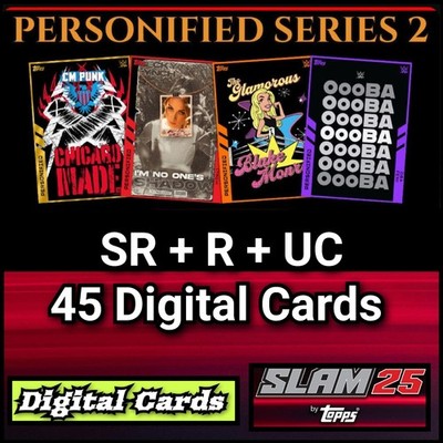 Topps WWE Slam Personified 26 Series 2 SR+R+UC 45 Card Set