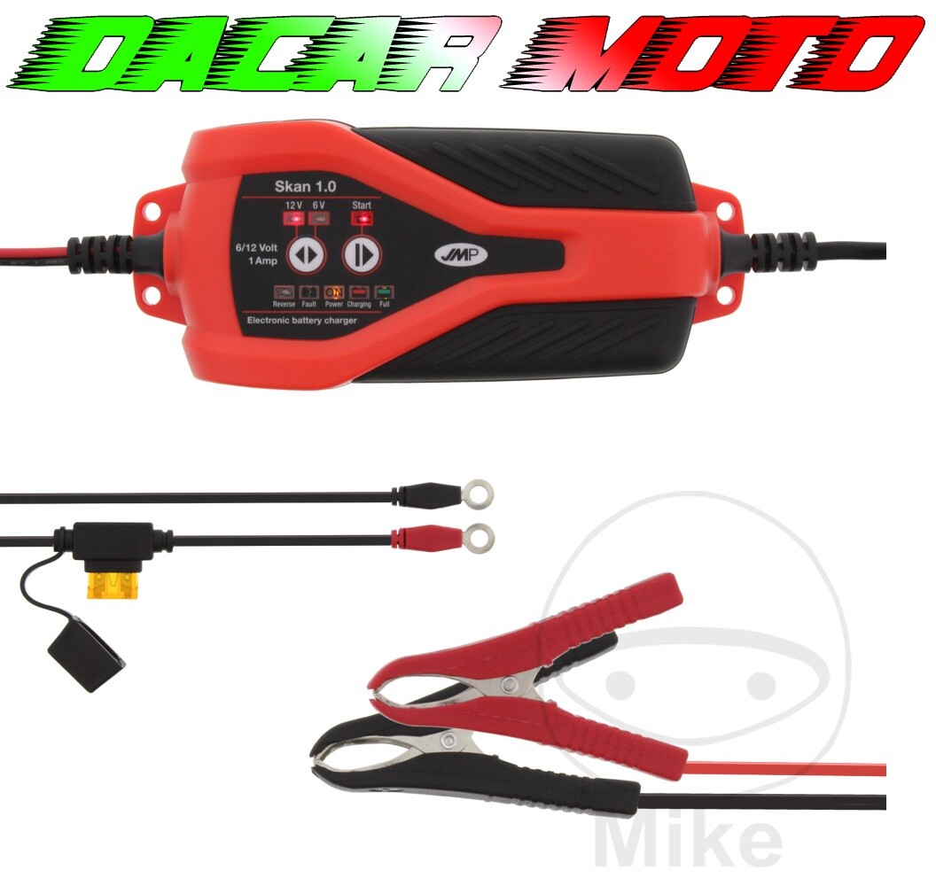 CARICATORE MANTENITORE CARICA BATTERIE ACIDO LITIO GEL PIOMBO MOTO AUTO 6/12V 1A