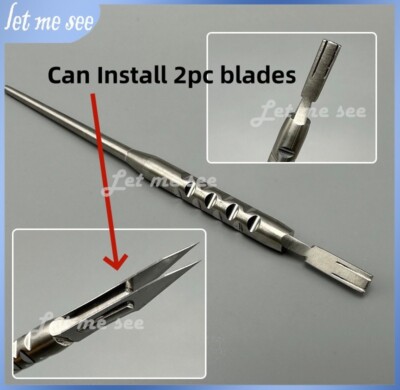 Scalpel Handle Straight Double Knife Blade Holder Surgical Dental Instruments SS