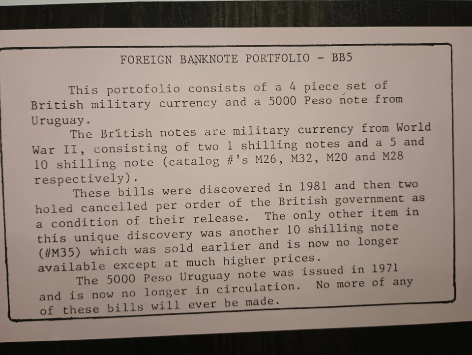 Moneda militar británica 2 agujeros cancelada + billete de 5000 pesos de Uruguay Foto 3 de 4