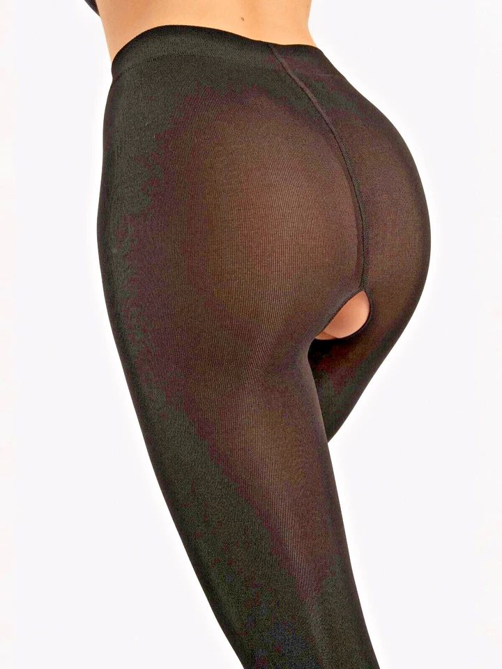 Fiore Ouvvert 80DEN Strumpfhose Schritt offen S-3XL Schwarz Nude Damen Nylons - Bild 4 von 4