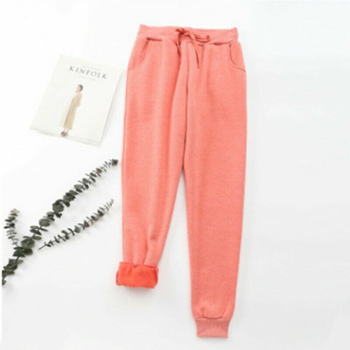 Loosen Sweatpants Casual Warm Lining Harem Fleece Trousers Pants Womens - Picture 13 of 18