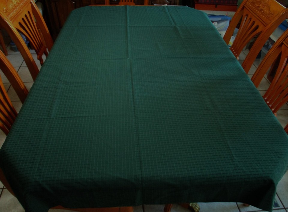 5 pc Autumn Christmas green Tablecloth 4 Placemats quilted Cotton