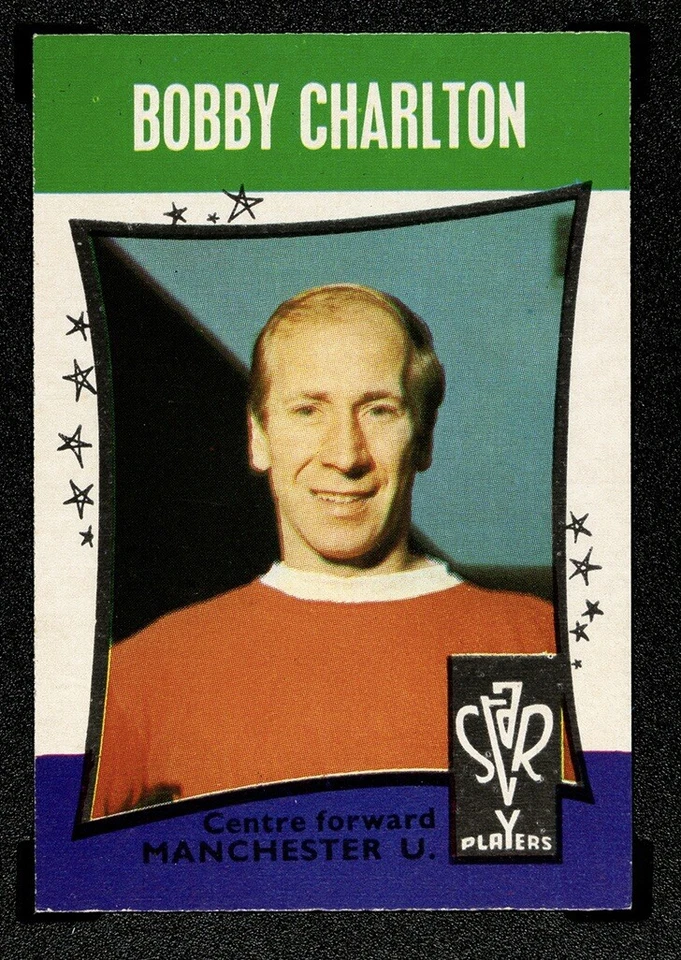 Tarjeta de fútbol 1967-68 Bobby Charlton A & BC Star Players #21 SGC 6,5 EX-NM+ Man U Foto 3 de 4
