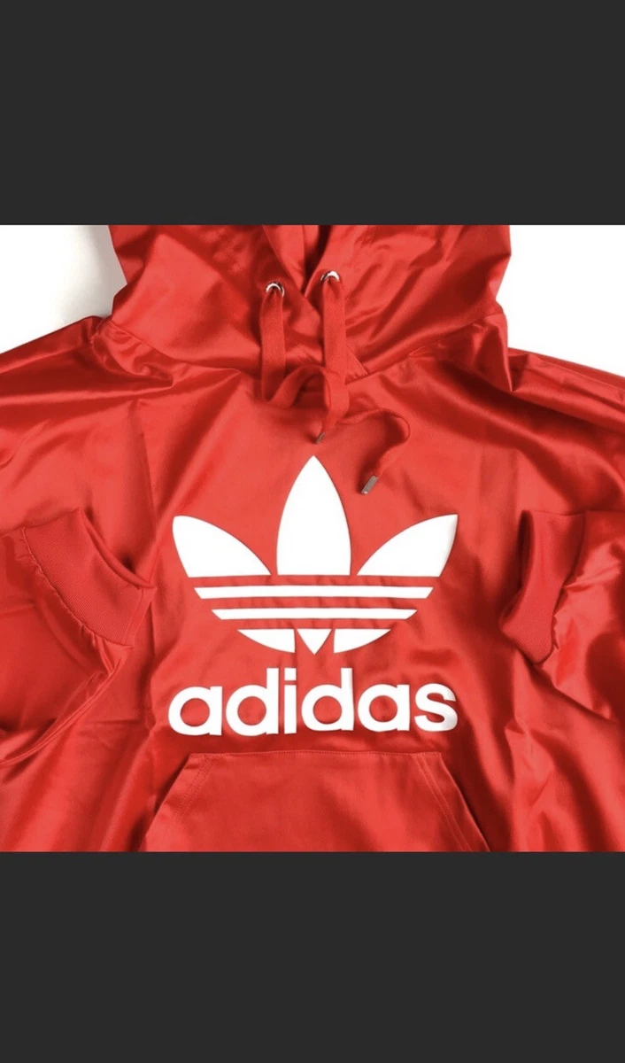 Adidas Originals Red Satin Sweatshirt Hoodie