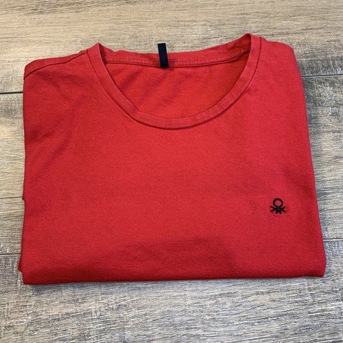 United Colors of Benetton Mens T-Shirt Size (S/M) Slim Fit Red Cotton B3 - 第 1/18 張圖片