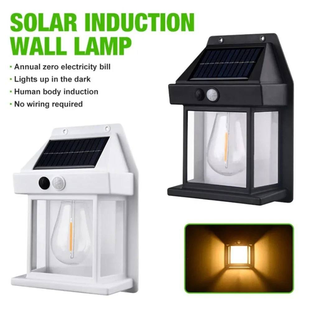 Tungsten Wire Wall Lamp 3 Lighting Modes Solar Induction Lamp Garden
