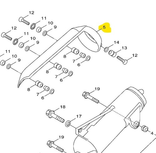 Genuine 24P-E4708-00-00 Exhaust Protector Assy for Yamaha Zuma 125 2009-2015 - Picture 2 of 2