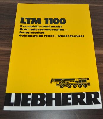 1986 Liebherr LTM 1100 Mobile Crane Specification Technical Brochure Prospekt