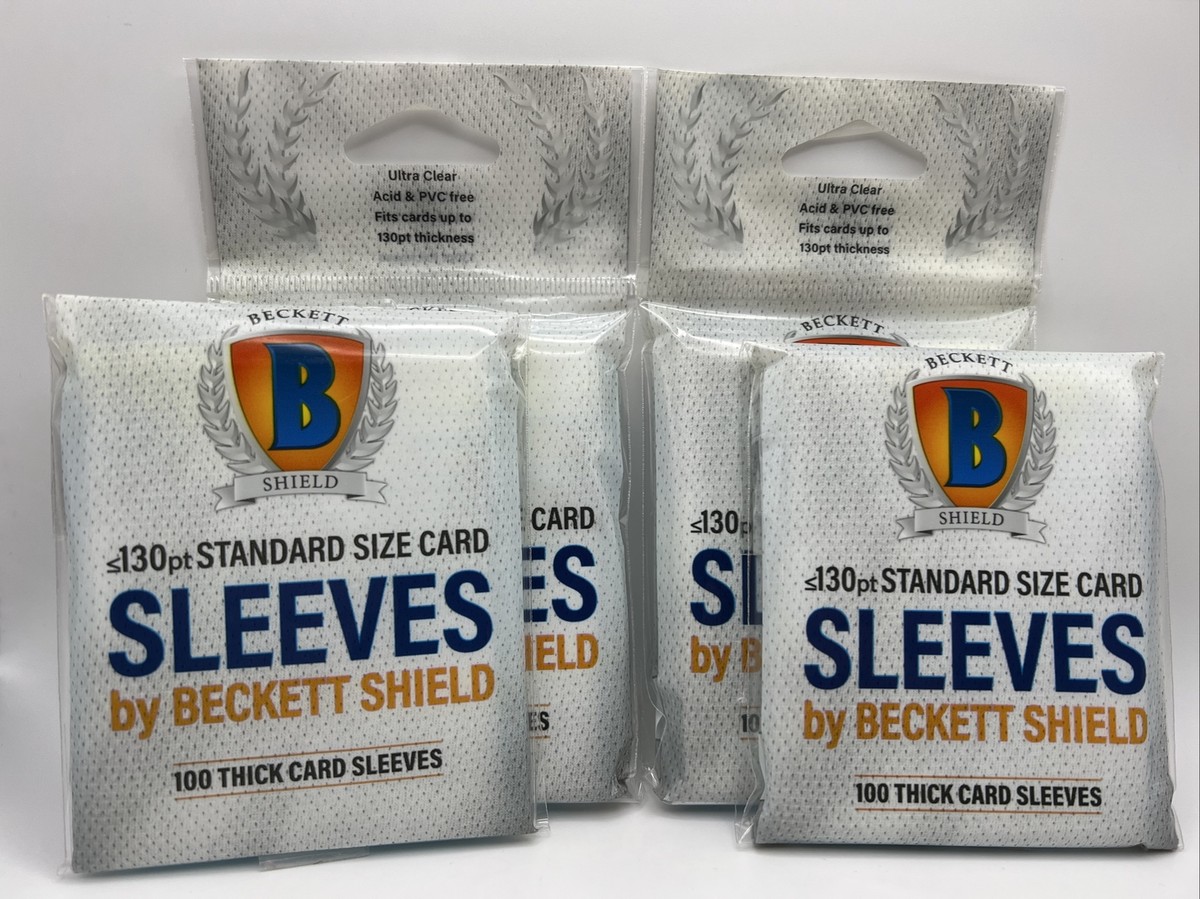 beckett shield standard card sleeves Size Semi Rigid Storage Standard Thick Card Sleeves Card Sleeves by Beckett Shield The important first layer of protection that goes directly over your thick standard size cards Beckett Shield Soft Card THICK