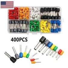 400pcs Ferrule Wire Copper Crimp Connector Insulated Cord Pin End Terminal Kit