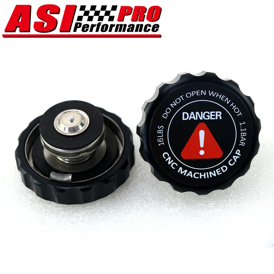 Aluminium Billet Notch Grip Radiator Cap Black Anodize 16lb Round.CNC Machined - image 2 of 4