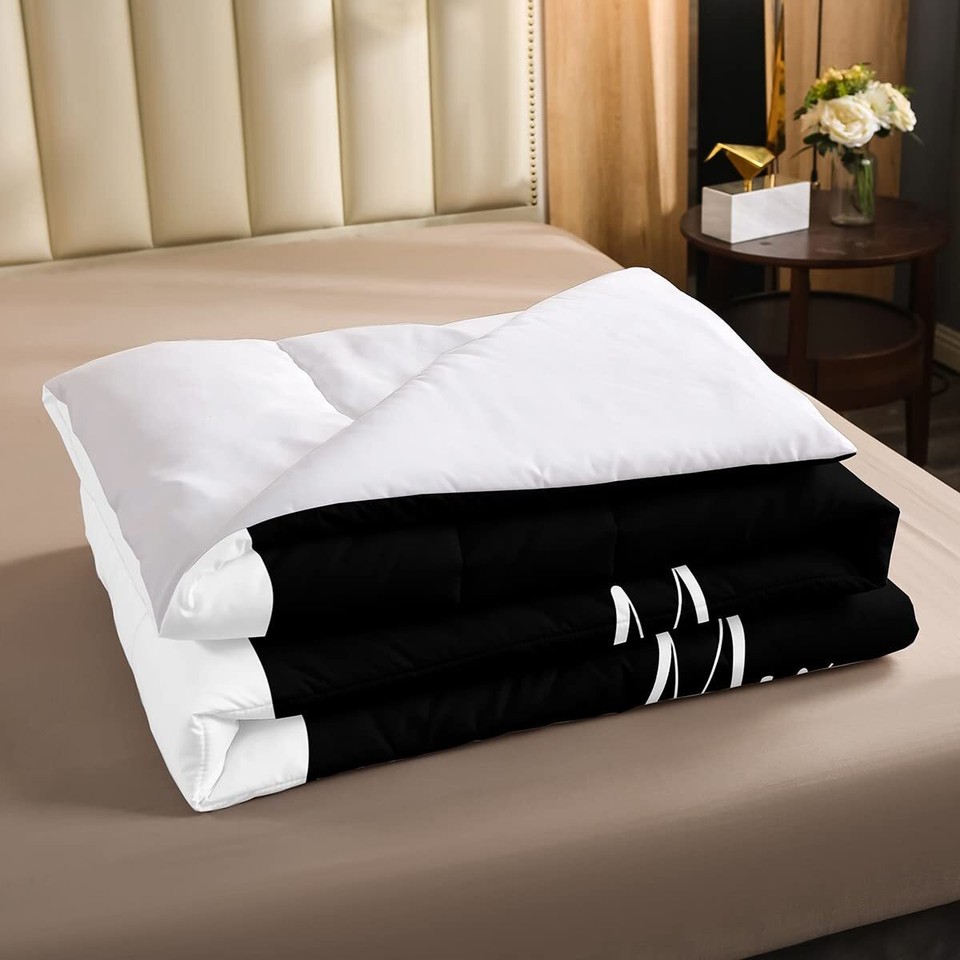 Dog Side My Side Comforter Set Full Size Black White Duvet Sets