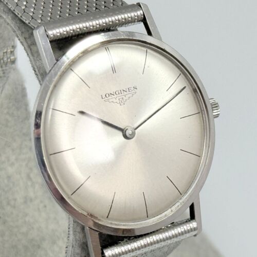 LONGINES Cal.428 HAND-WINDING SILVER MEN'S VINTAGE WATCH SWISS MADE F780 - Picture 4 of 12