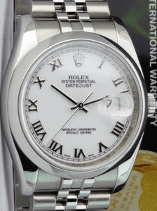 ROLEX-Stainless-Steel-DateJust-White-Roman-Dial-Jubilee-Band-116200-SANT-BLANC
