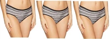 3 Pcs Vanity Fair Illumination Hipster Panty 18107 Sterling Stripe Sz ~ 6 /M