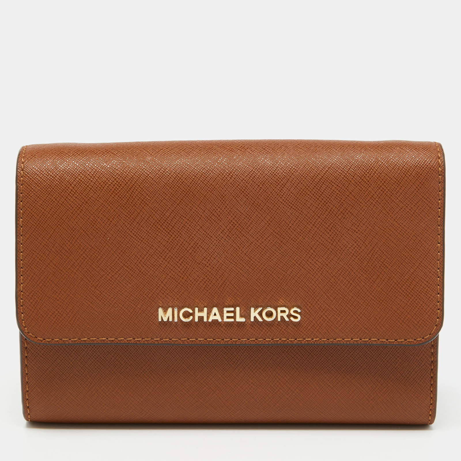 Michael Kors Genuine Leather Brown Flap Wallet