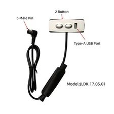 Recliner Switch Lift Chair 2 Button 5 Pin Hand Control JLDK.17.05.01 With USB