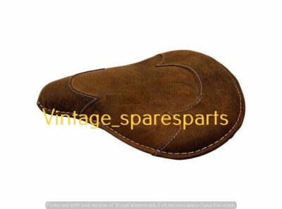 Rusty Brown Pure Leather Front Solo Saddle Seat Fit For Royal Enfield Electra