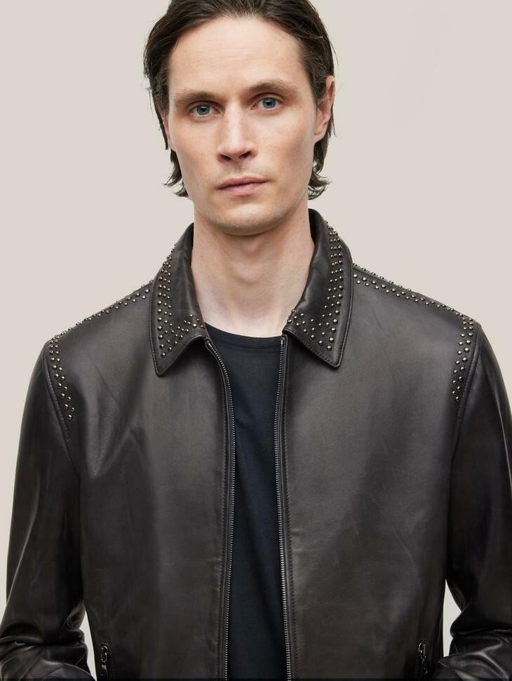 John Varvatos Collection Sharkey Blouson Leather Jacket John Varvatos Collection Sharkey Blouson Leather Jacket