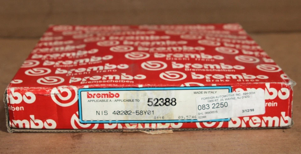 Se adapta a 88-89 Nissan Pulsar NX BREMBO Rotor de freno de disco 0832250 NUEVO Foto 2 de 3