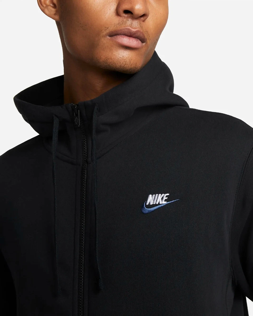 Nike Sportswear Club Fleece Full-Zip Hooded Sweatshirt (Black